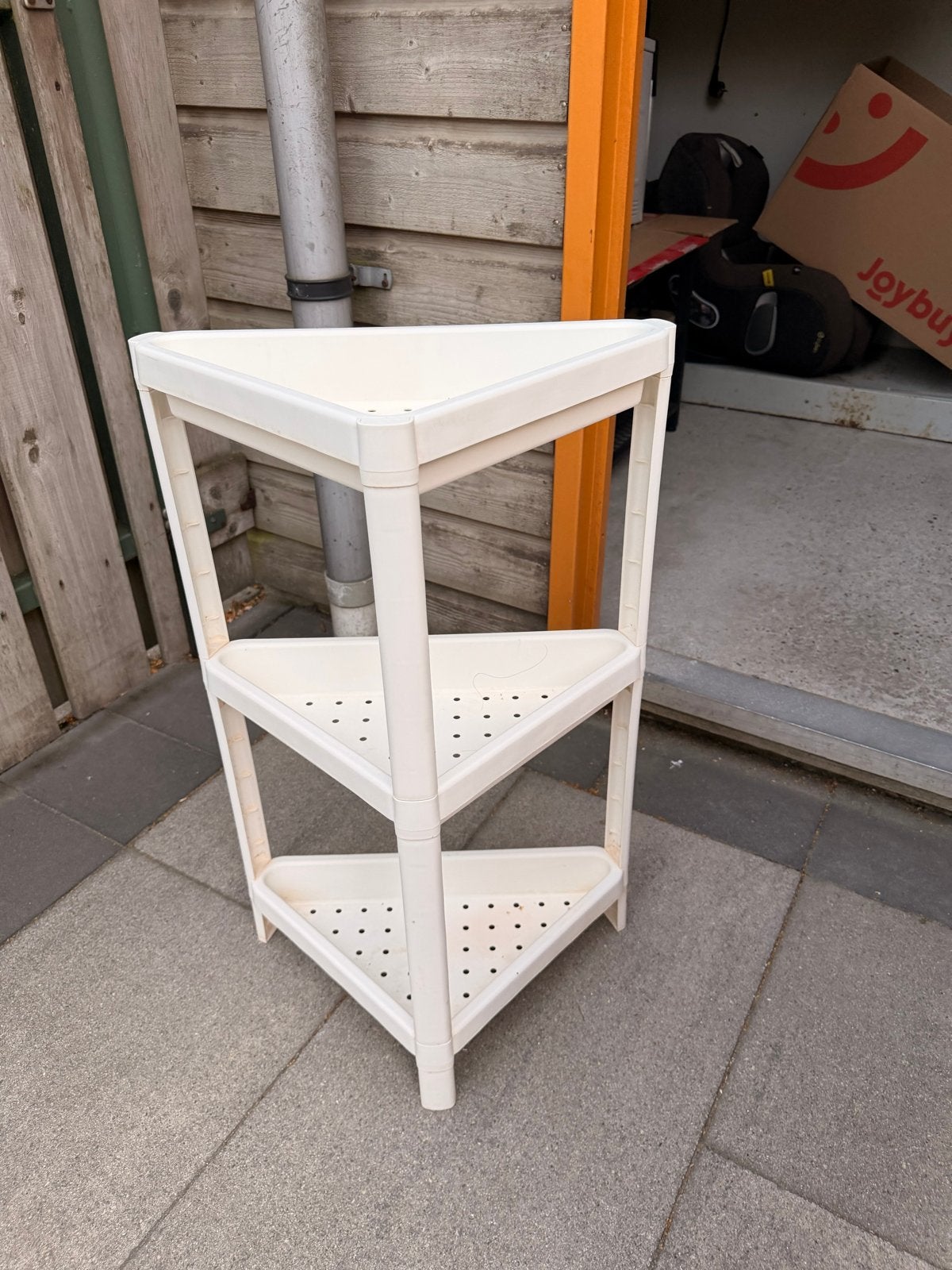 IKEA VESKEN hoekrek - wit, 3 planken, Huis en Inrichting, Ophalen, Gebruikt