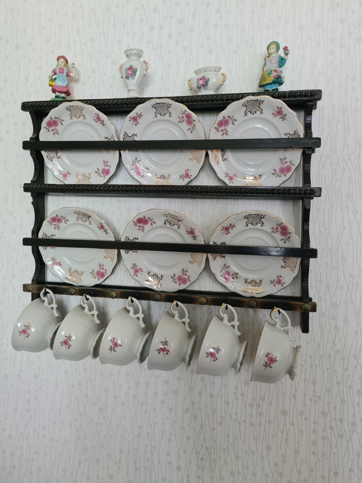 Vintage Bavaria porseleinen theeservies met rozen decor, Antiek en Kunst, Ophalen of Verzenden