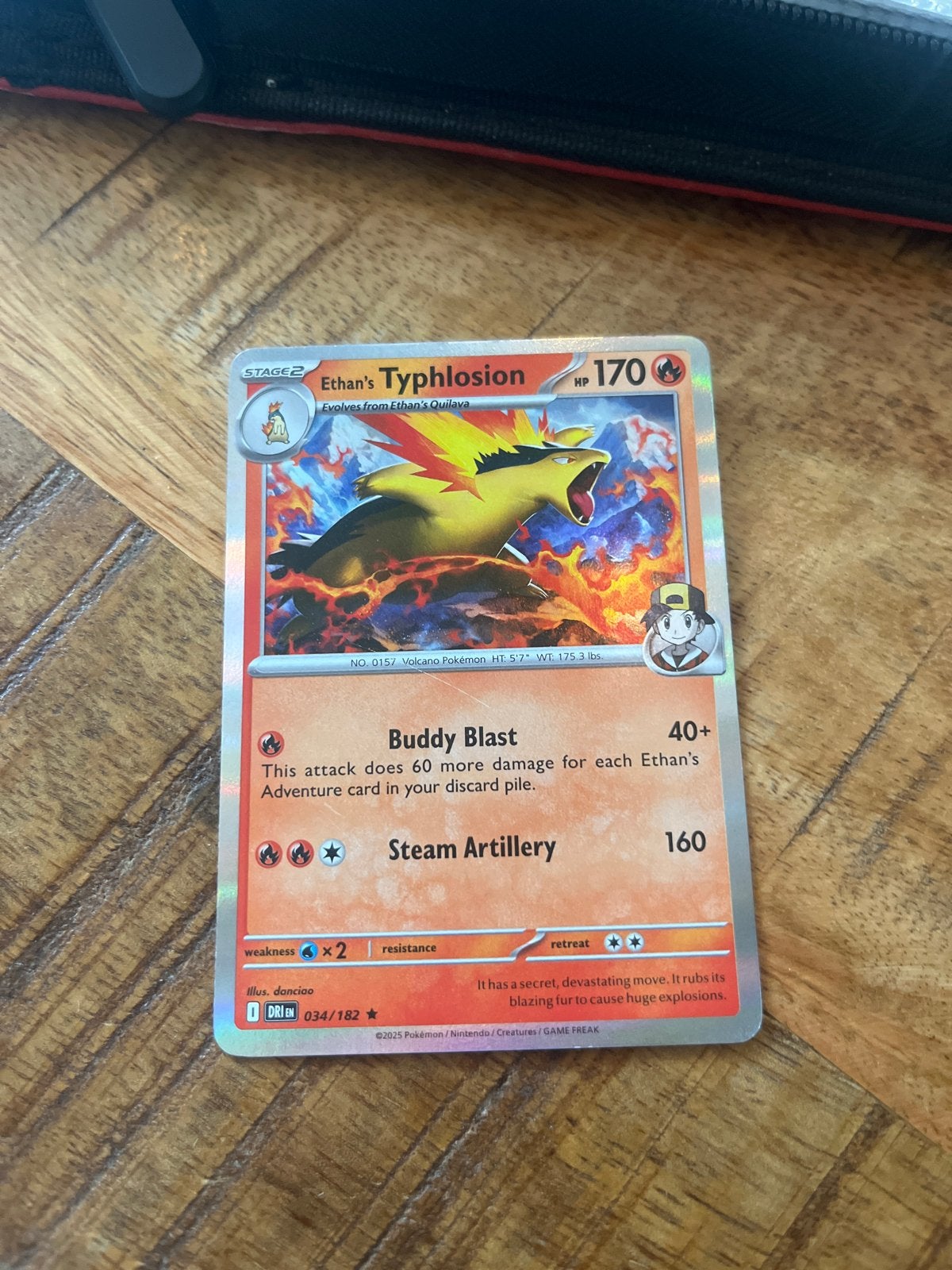 Pokémon Kaart: Ethan's Typhlosion #34 Holo, Ophalen of Verzenden, Zo goed als nieuw, Losse kaart, Foil