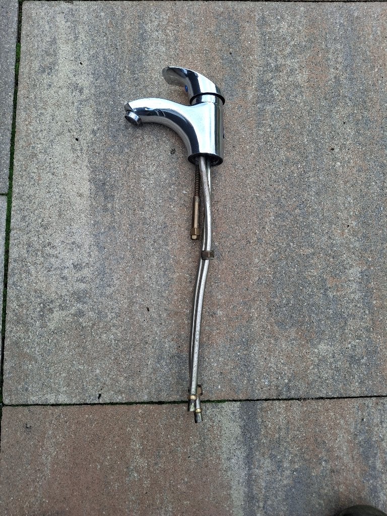 Wastafelkraan, Ophalen, Gebruikt, Chroom, Kraan