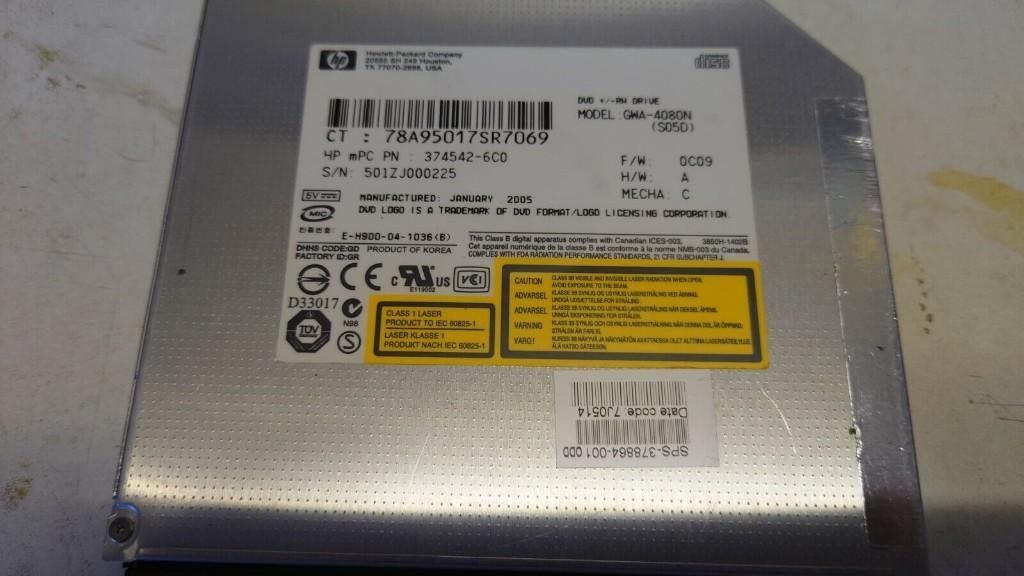 Hp SLIM GWA-4080N brander voor laptop en dvd-speler, Verzenden, Gebruikt, Dvd