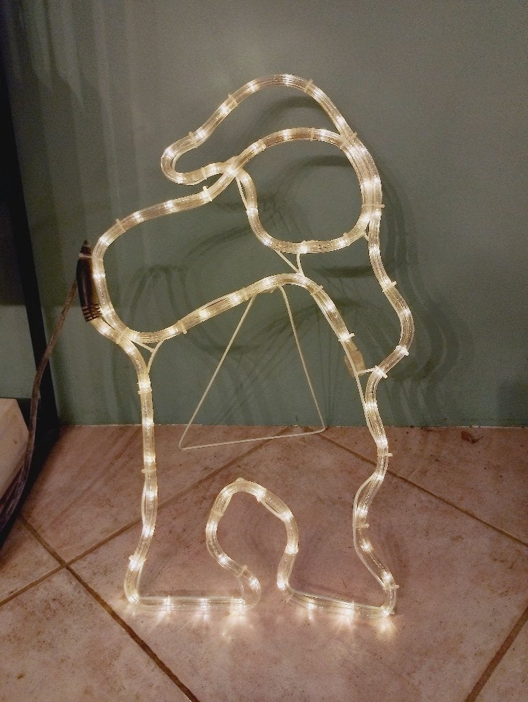 Kerstman met verlichting incl snoer,stekker H 62 cm  B 38 cm, Ophalen, Gebruikt