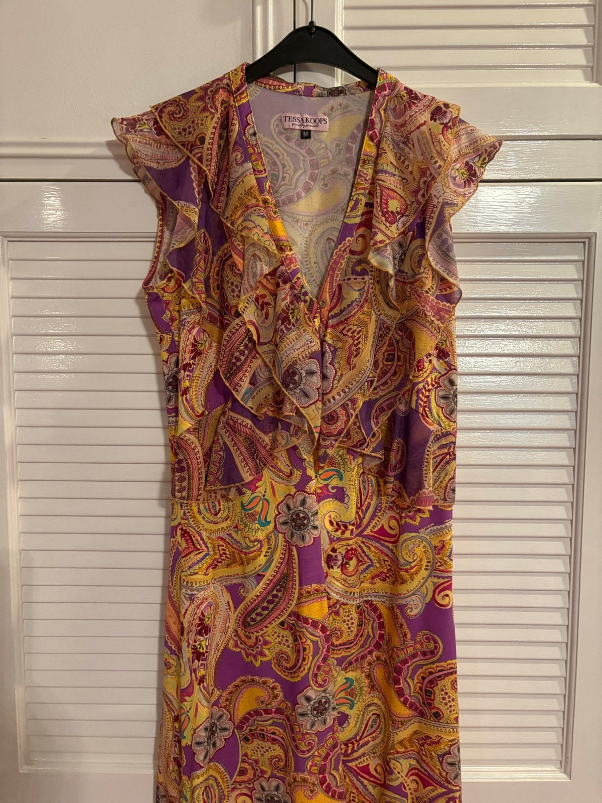 Tessa Koops Paisley Jurk Maat M, Maat 38/40 (M), Beige, Nieuw, Ophalen of Verzenden