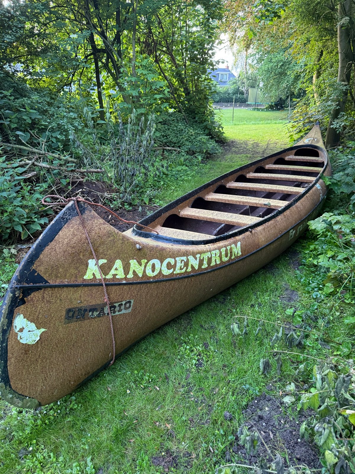 Polyester Kano 8m - Ideaal als Reclame Object, Watersport en Boten, Kano's, Gebruikt, Canadese kano of Open kano, Drie personen of meer