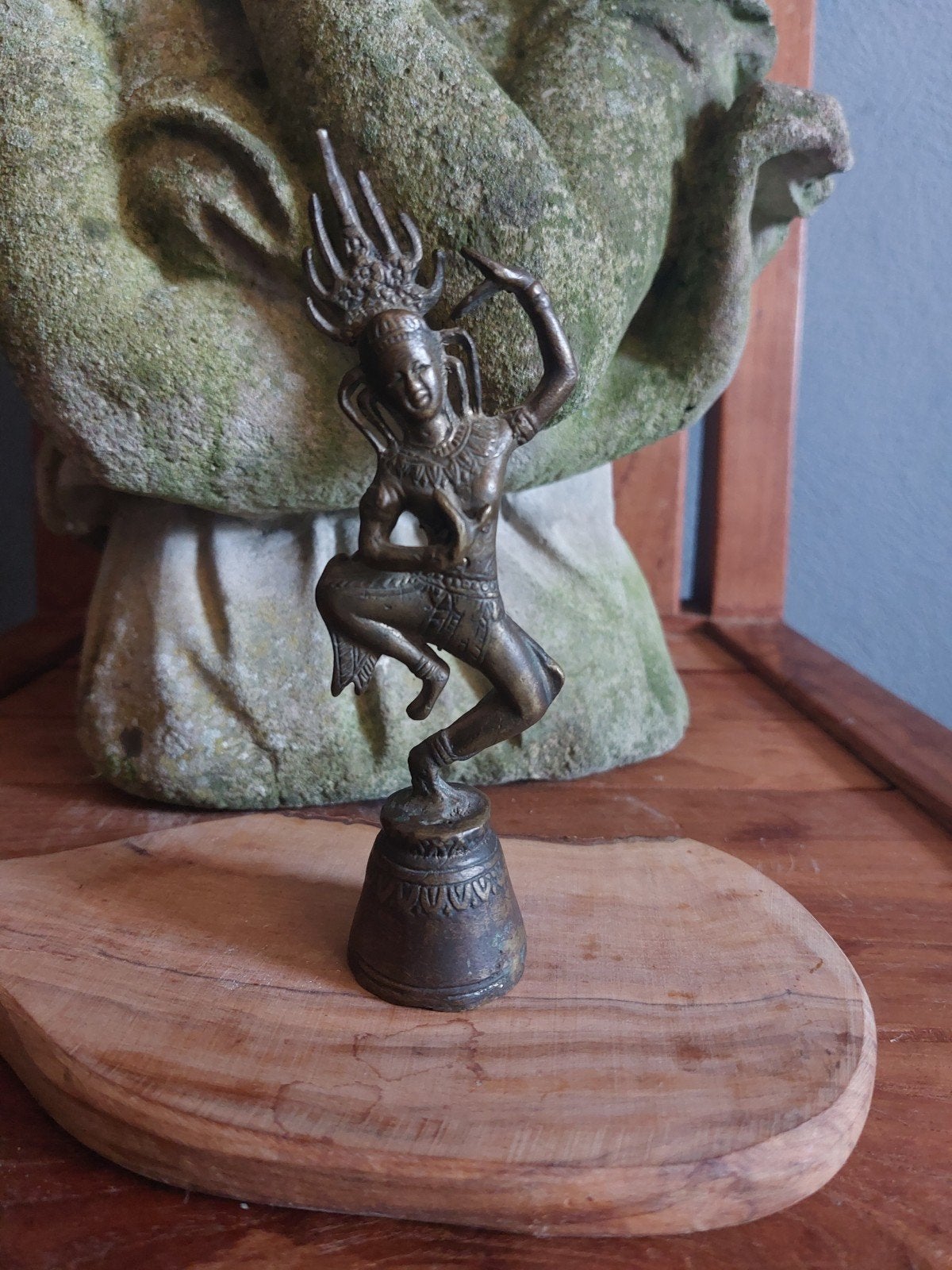 Bronzen Khmer Apsara Tempelbel – Antiek Handwerk, Ophalen
