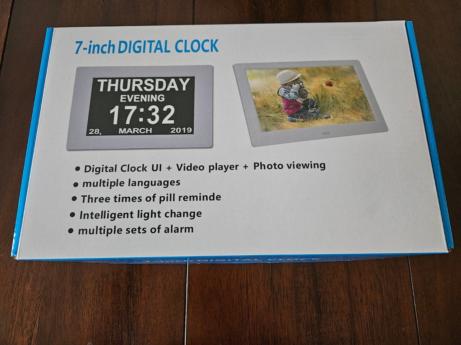 Digitale klok met fotolijst en alarmfunctie - 7 inch, Ophalen, Diavoorstelling, Overige merken, Zo goed als nieuw