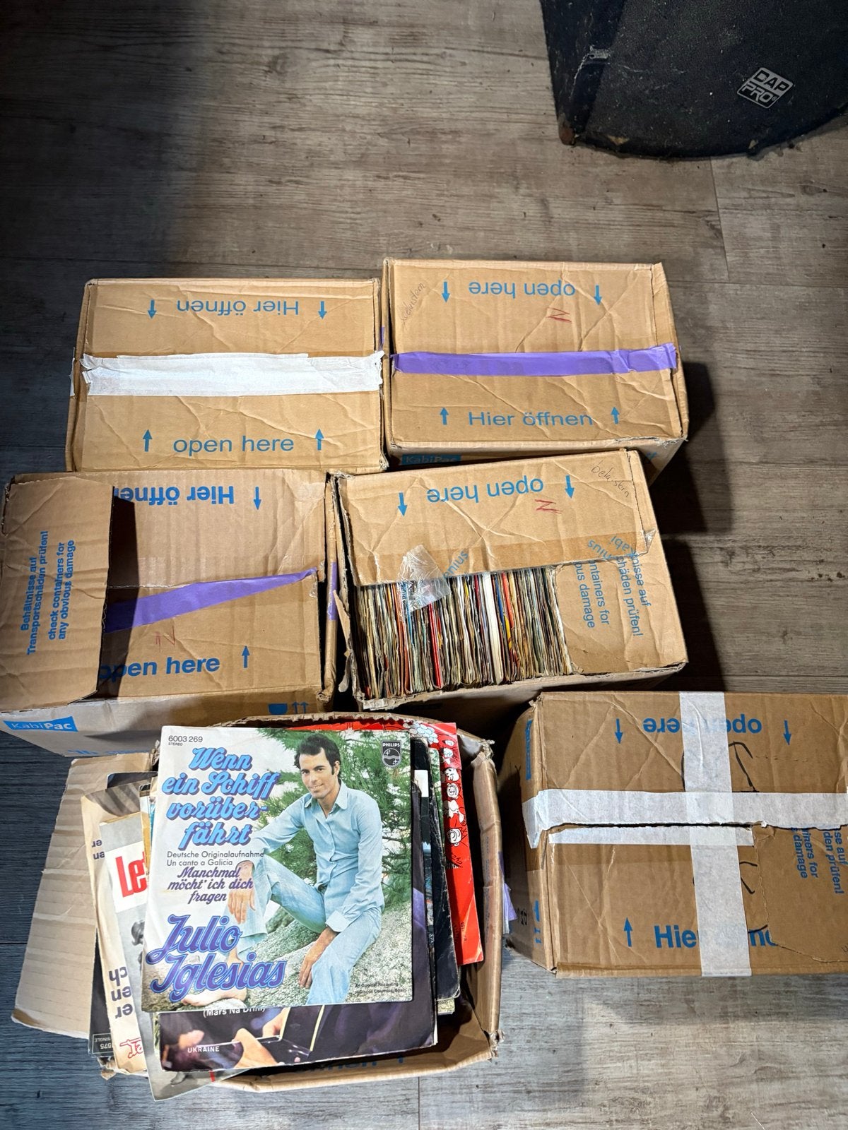 Grote partij vinyl singles, diverse genres en artiesten, Ophalen, Gebruikt, Originele persing, 7 inch
