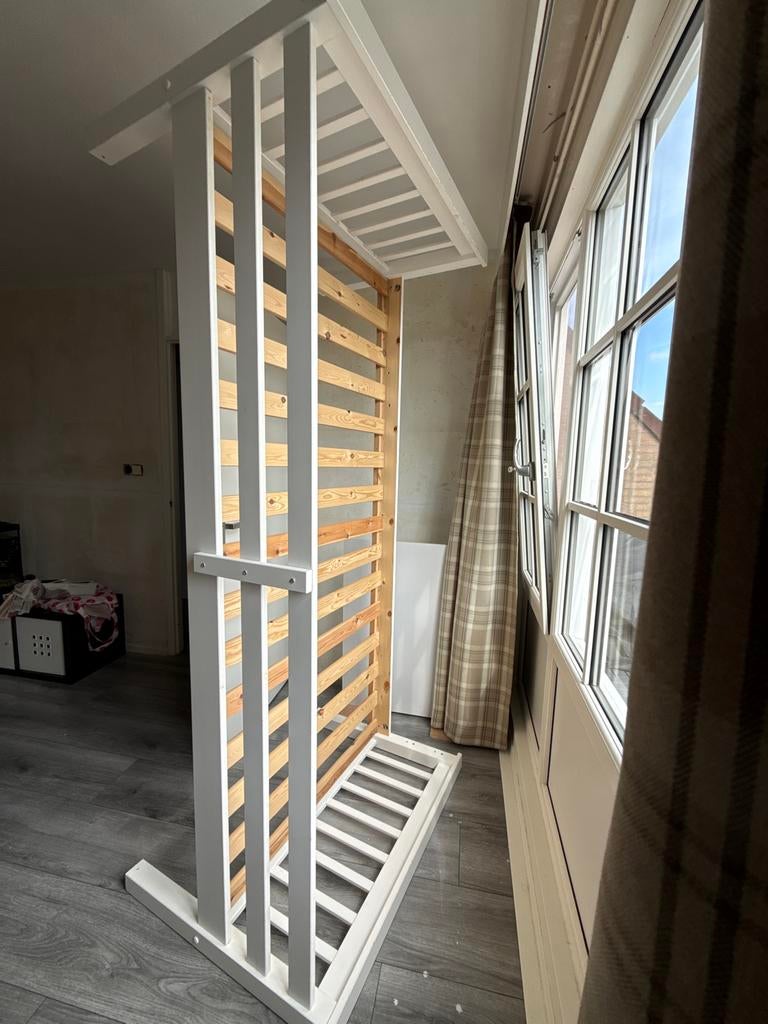Wit houten bedframe, Ophalen, Gebruikt, 90 cm, Eenpersoons