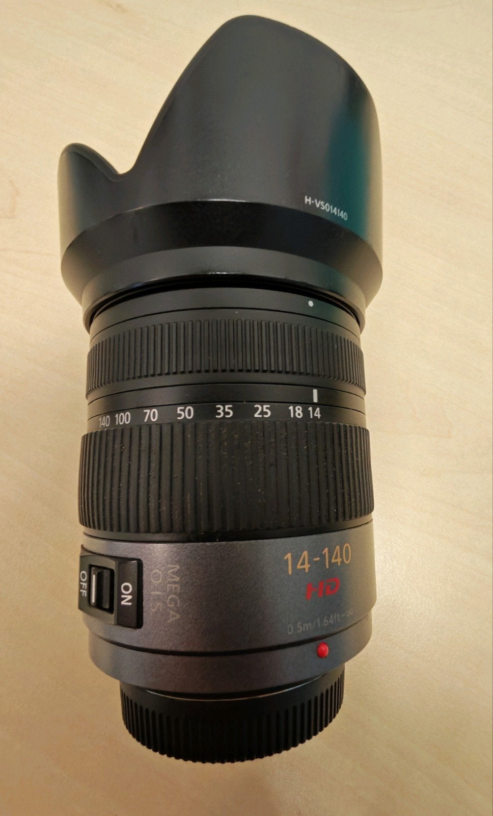ZGOH M4/3 Panasonic Lumix G Vario HD 14-140mm Mega OIS Lens, Gebruikt, Micro Four Thirds, Panasonic, Beschermhoes/tas