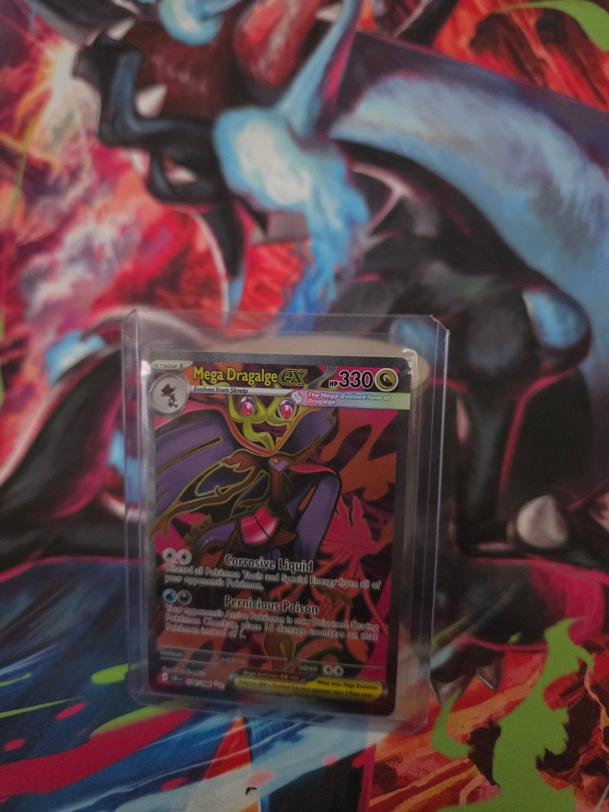 Mega Dragalge EX Pokémon Kaart - Zo goed als nieuw, Ophalen of Verzenden, Zo goed als nieuw, Losse kaart