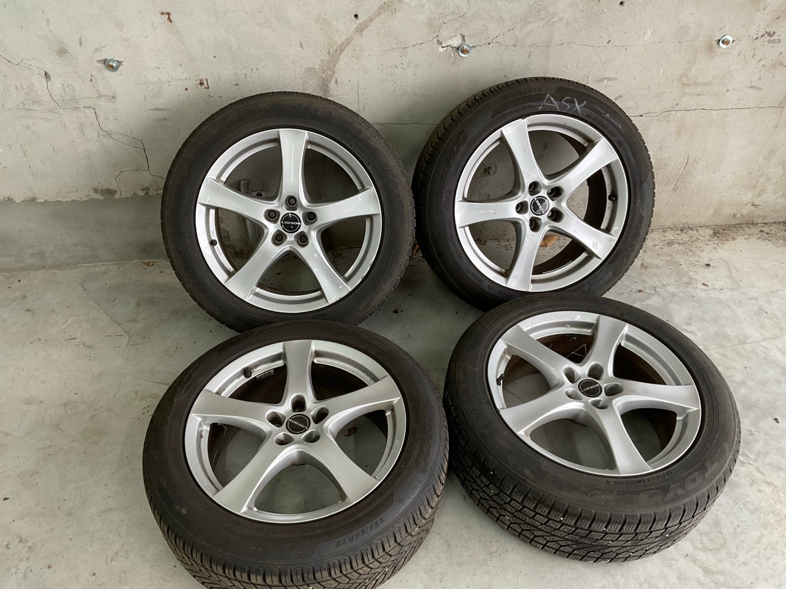 Lichtmetalen velgen Mitsubishi ASX 225/55 R18 All Season/Win, 18 inch, Gebruikt, Banden en Velgen, Ophalen of Verzenden