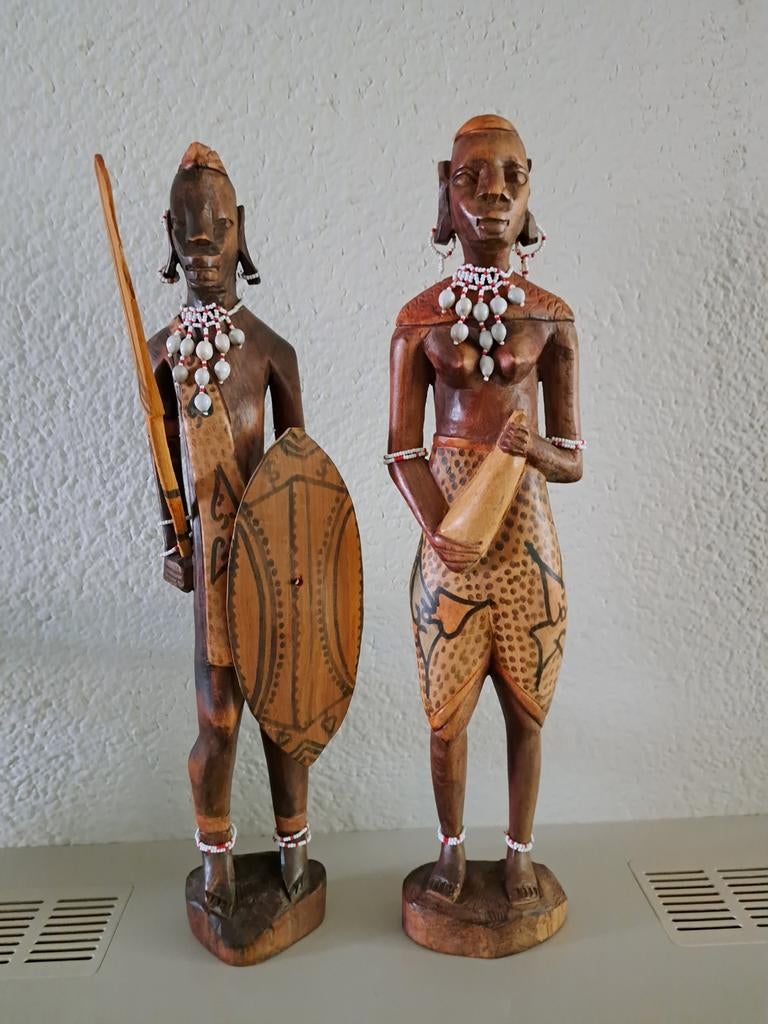 2 mooie Afrikaanse beelden, Antiek en Kunst, Ophalen