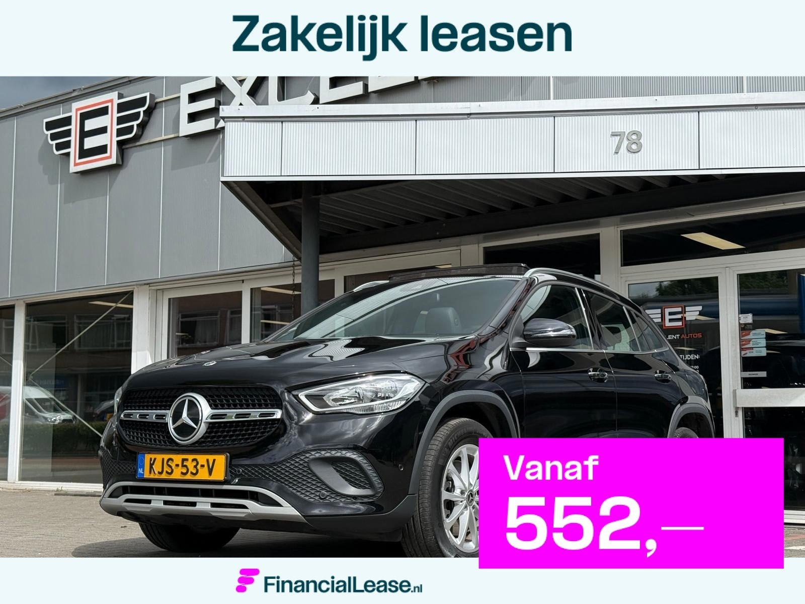 Mercedes-Benz GLA-klasse 250 e Style | Panoramadak | Leder, Zwart, 1675 kg, Zwart, Bedrijf