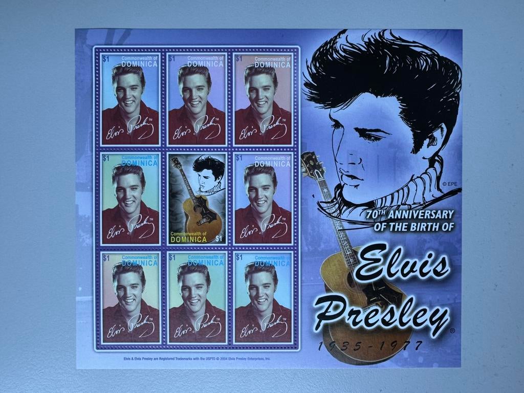 Dominica blok Elvis Presley, Ophalen of Verzenden, Postfris