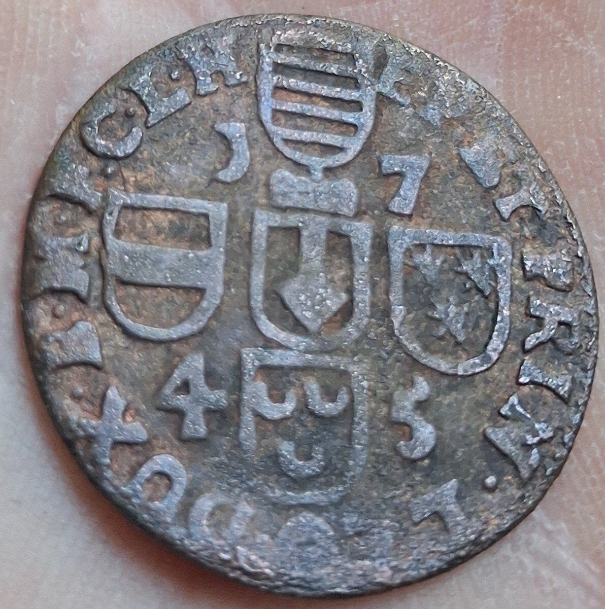 bodemvondst - liard - 1745 - 18e eeuw - RRR, Ophalen of Verzenden, Vóór koninkrijk, Overige waardes, Losse munt