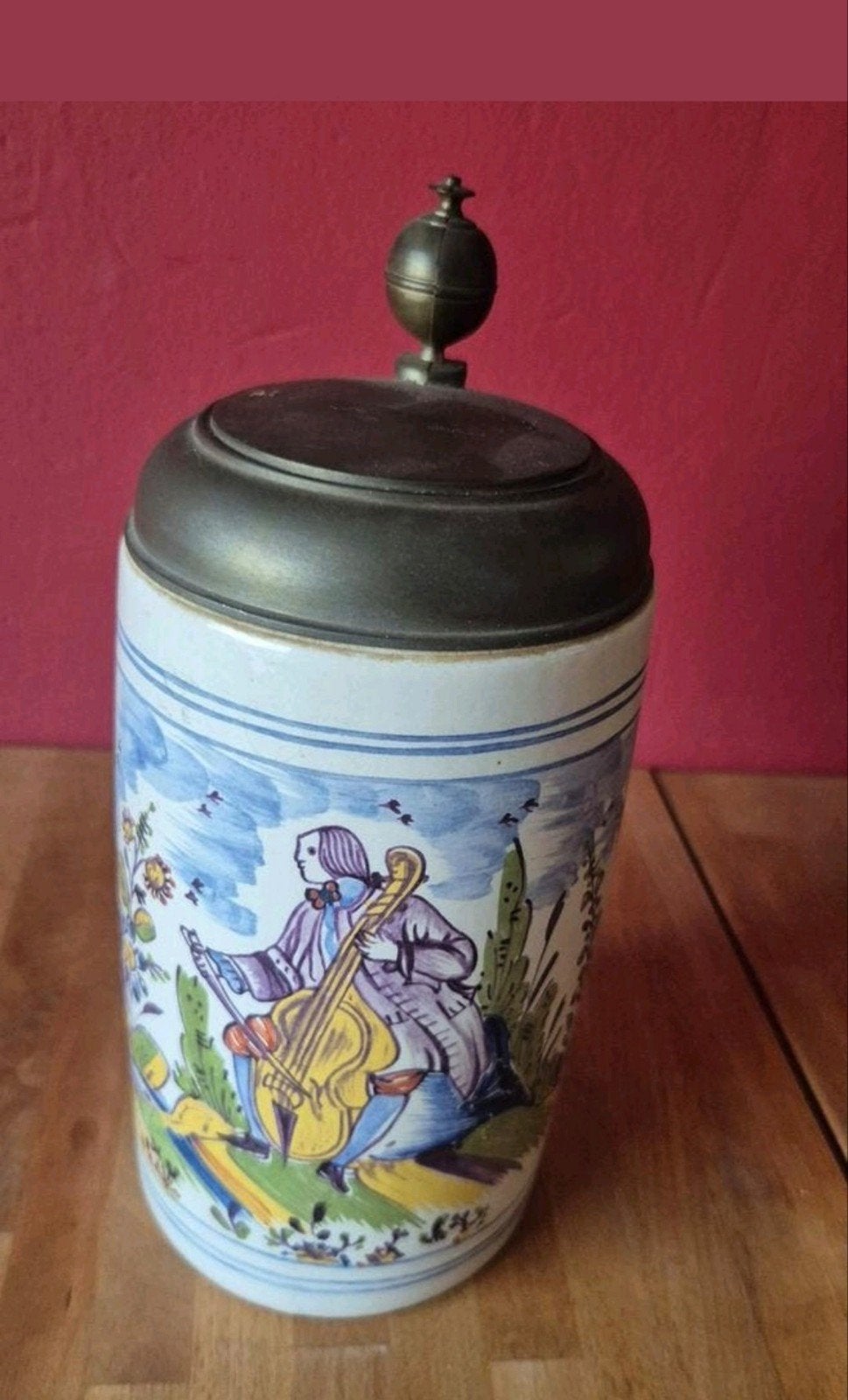 Vintage Bierpul met Scharnierend Deksel - König Pilsener 198, Ophalen of Verzenden