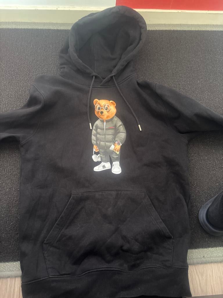 Baron Filou Hoodie Zwart met Beer Print - Maat S, Kleding | Heren, Truien en Vesten, Ophalen of Verzenden, Zo goed als nieuw, Maat 46 (S) of kleiner