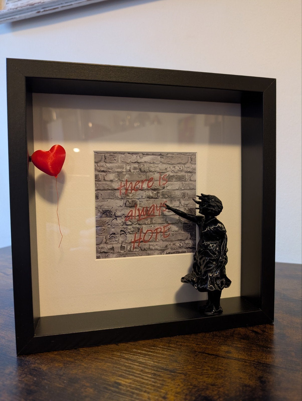 Unieke 3D Banksy "Girl with Balloon" Kunstwerk, Antiek en Kunst, Kunst | Schilderijen | Modern, Figuren, 3D-effect, Ophalen of Verzenden