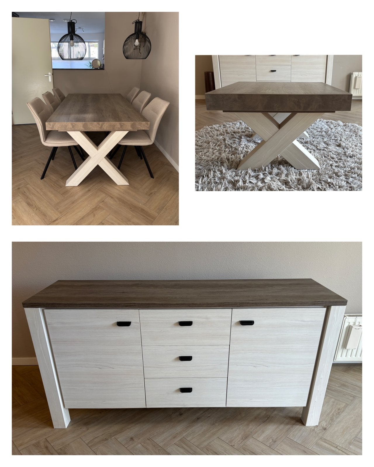Leenbakker Lynn meubelserie: eettafel, salontafel, dressoir, Ophalen