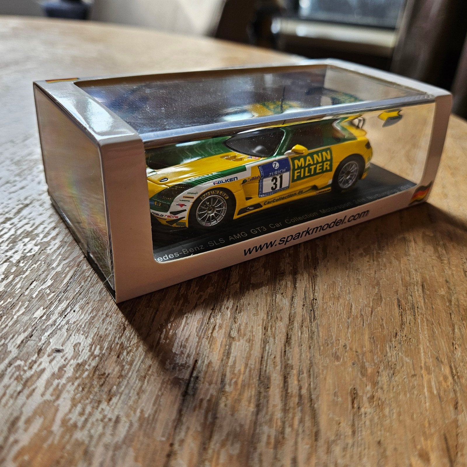 2x spark Mercedes-AMG GT3 MANN-FILTER, Ophalen of Verzenden, Zo goed als nieuw, Auto, Overige merken