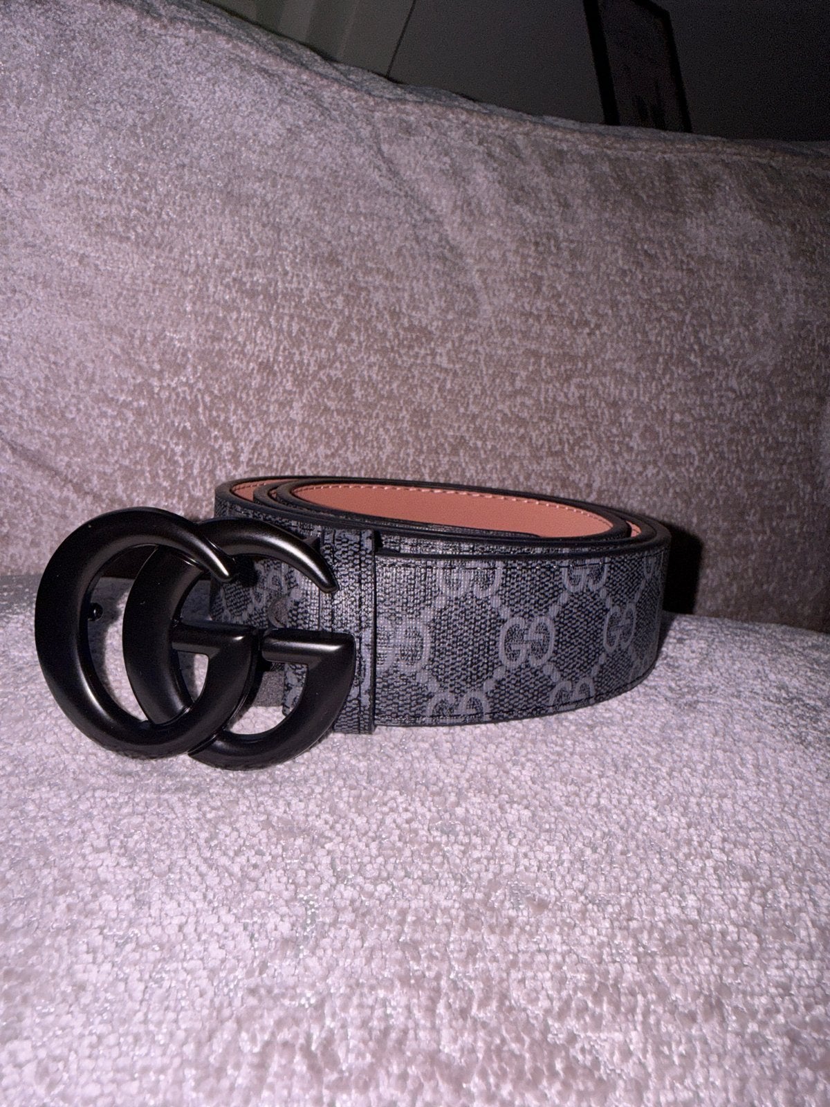 Gucci GG Supreme Riem met Zwarte Gesp, 3 tot 5 cm, 90 tot 100 cm, Heupriem, Ophalen of Verzenden