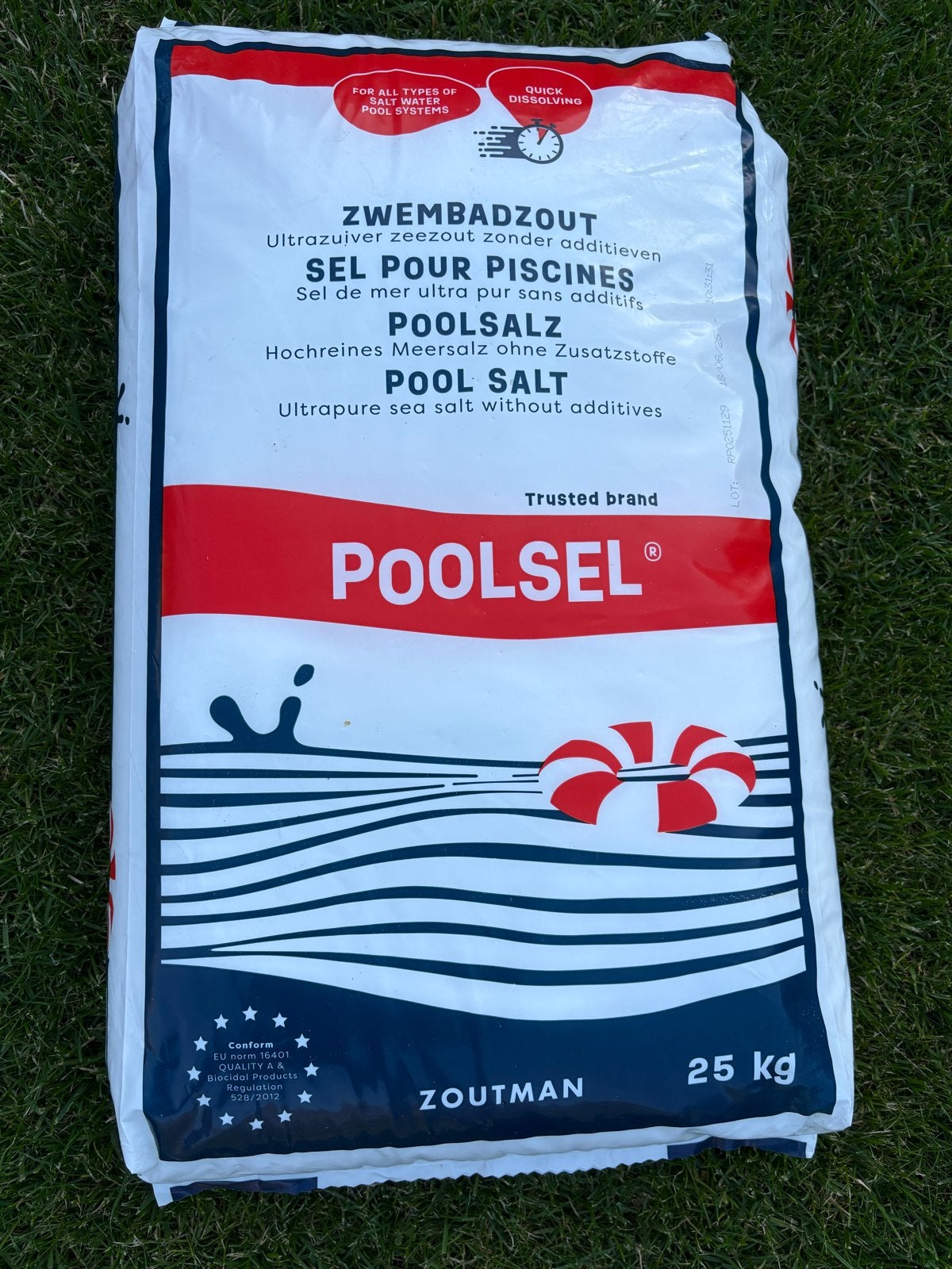 POOLSEL Zwembadzout - 25kg - 100% natuurlijk - EN 16401 A, Tuin en Terras, Zwembad-toebehoren, Ophalen of Verzenden, Nieuw, Reinigingsmiddel