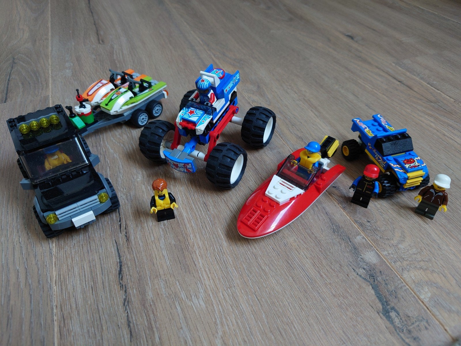 5 Lego City sets, Jet Ski, speedboot, trucks..., City, Lego, Ophalen of Verzenden, Zo goed als nieuw