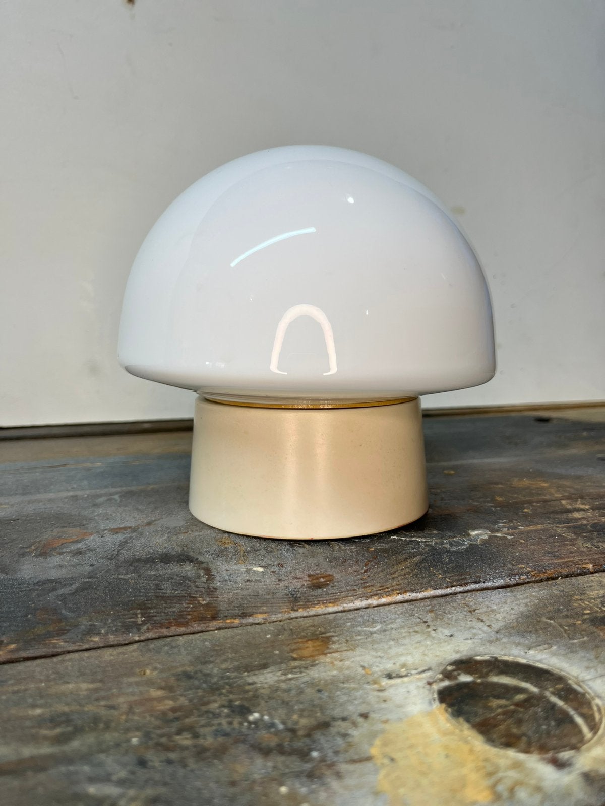 Vintage corodex mushroom plafondlamp, Huis en Inrichting, Lampen | Plafondlampen, Gebruikt, Vintage, Wit, Glas
