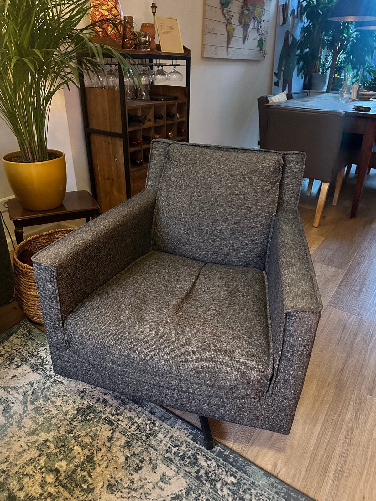 Draaibare grijze zitstoel (GRATIS op te halen in Utrecht), Huis en Inrichting, Ophalen, Zo goed als nieuw, 75 tot 100 cm, 50 tot 75 cm