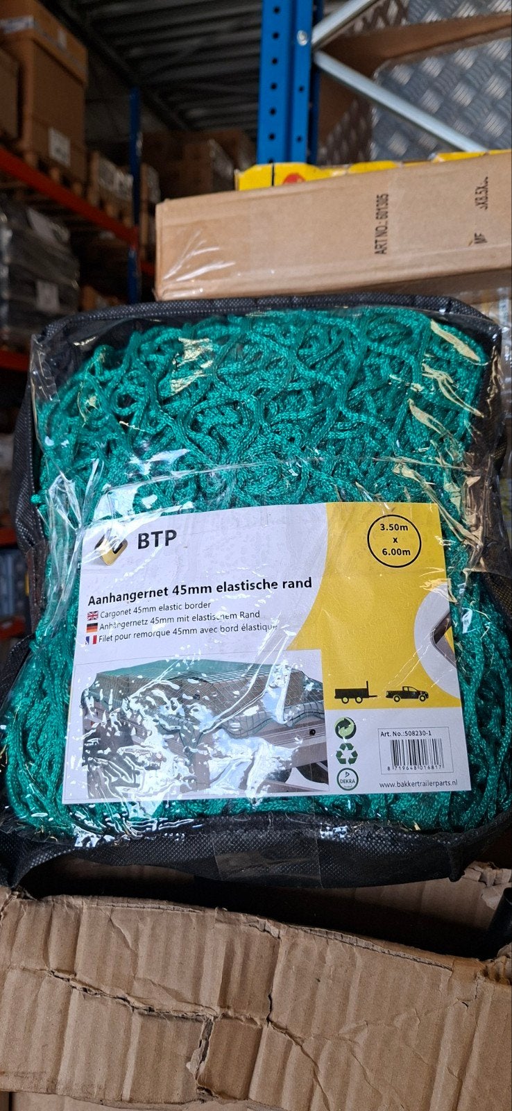 BTP Aanhangernet 45mm elastische rand 3.50m x 6.00m, Ophalen of Verzenden, Nieuw
