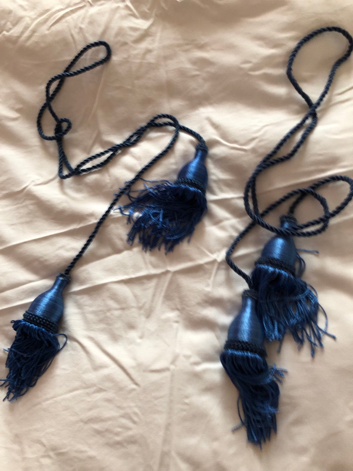 Decoratieve blauwe kwasten met koord, Gebruikt, Blauw, Ophalen of Verzenden, Klassiek