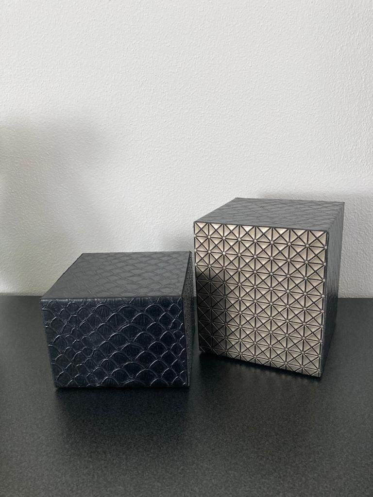 Luxe Decoratie/Presentatie Cube set-2 Nieuw!, Zwart, Leer, Nieuw, Ophalen of Verzenden