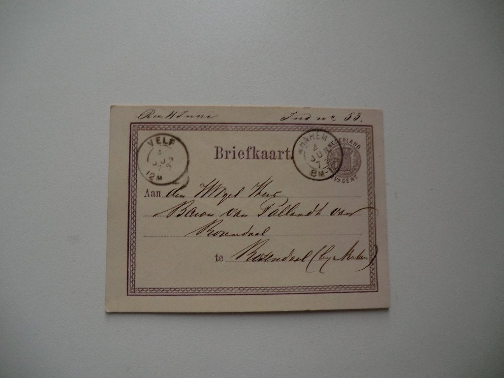 Rozendaal,Velp,Arnhem,Kasteel Rosendael,Baron van Pallandt,, Ophalen of Verzenden, Voor 1920, Gelopen, Gelderland