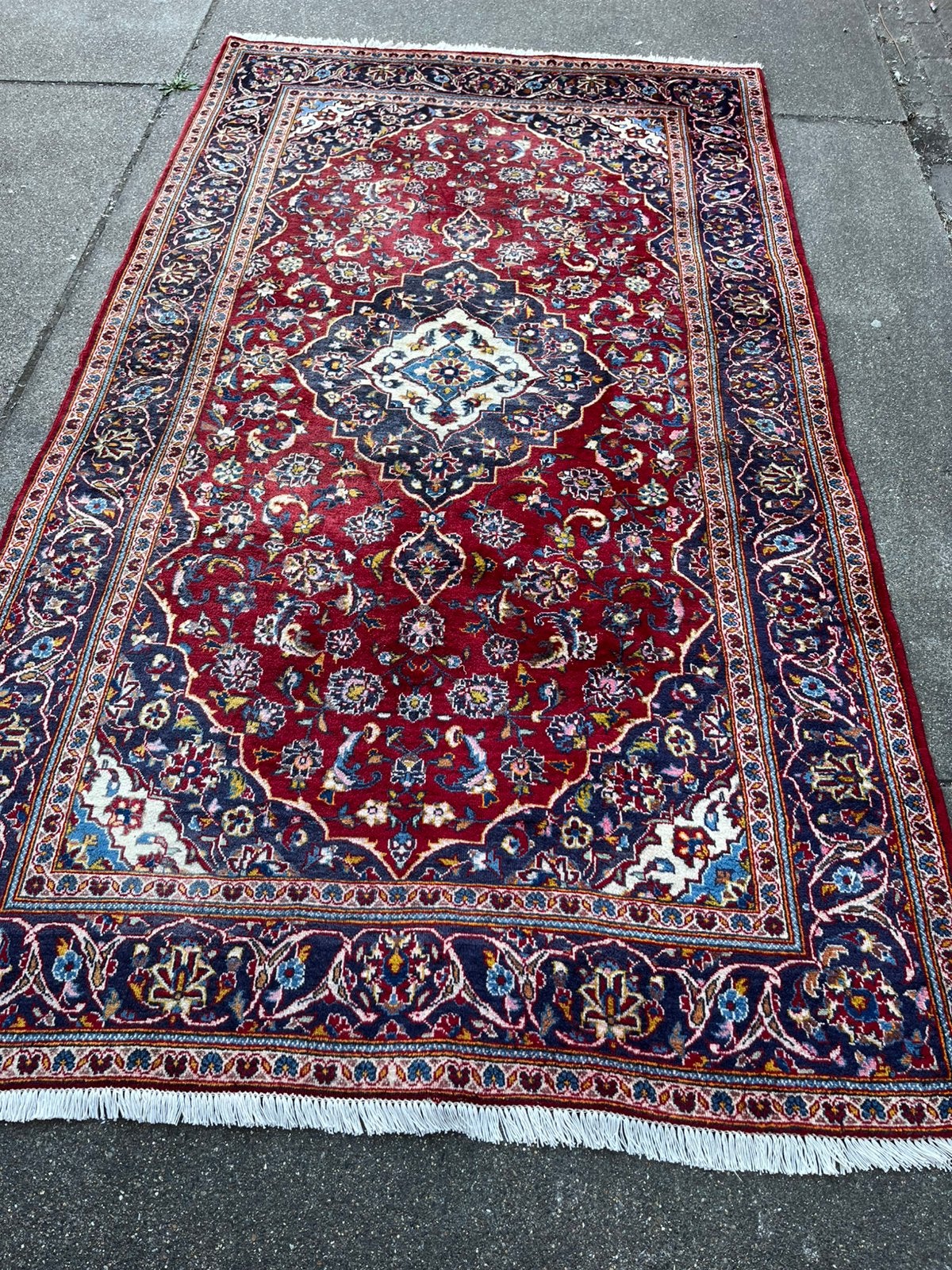 Perzische tapijt handgemaakt kashan 275x155,, Ophalen, Bruin, 150 tot 200 cm, 200 cm of meer