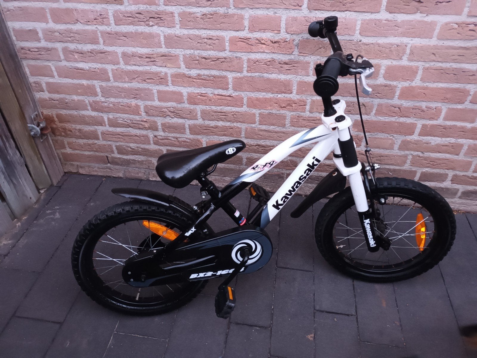 Hele nette Kawasaki kinderfiets 16 inch, Fietsen en Brommers, Ophalen, Terugtraprem, Kawasaki, 16 tot 20 inch