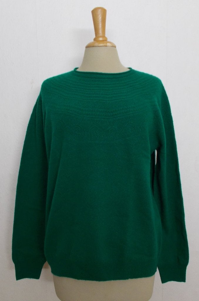 100% wol groene soepele zachte trui met Noorse halslijn! XL, Verzenden, Nieuw, Maat 46/48 (XL) of groter, Groen