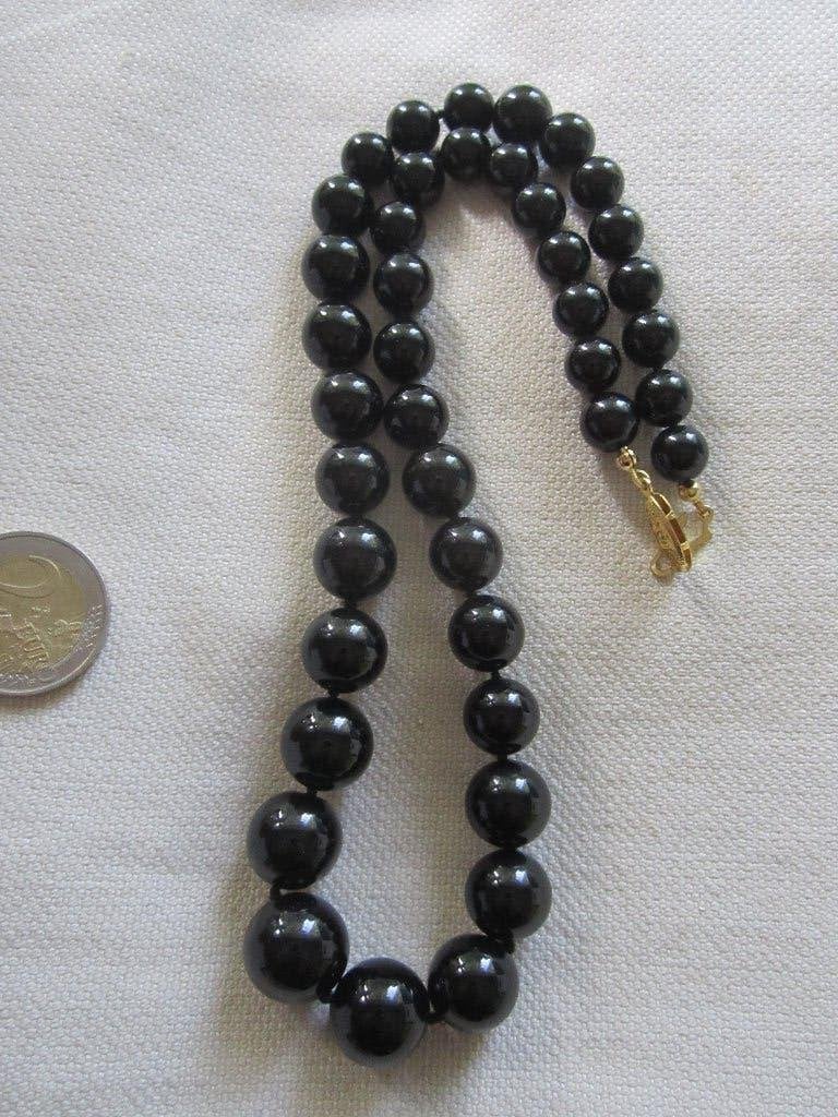 38.   Schitterende oude ketting,  onyx,  50 cm., Sieraden, Tassen en Uiterlijk, Ophalen, Overige materialen, Ketting