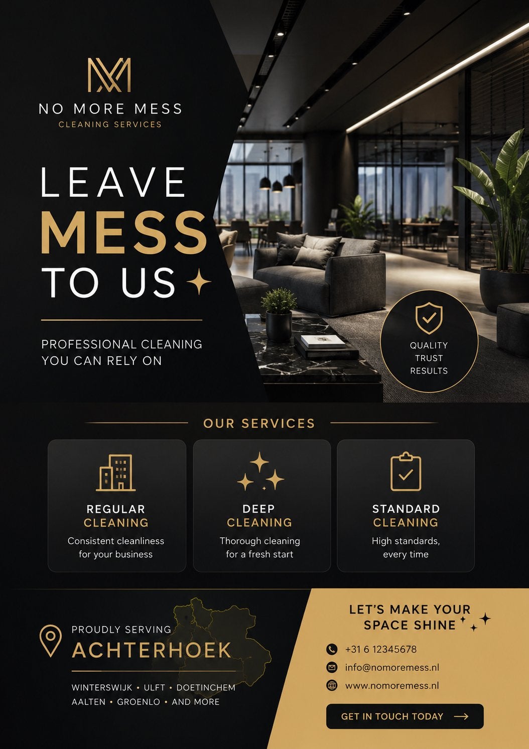 Professional Cleaning Services | No More Mess, Diensten en Vakmensen, Schoonmakers en Glazenwassers