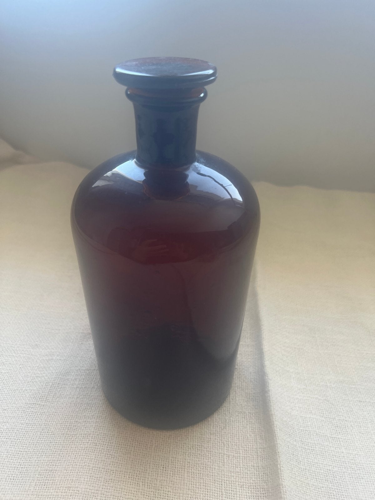 Antieke apothekersfles met stop - 22 cm hoog, Ophalen
