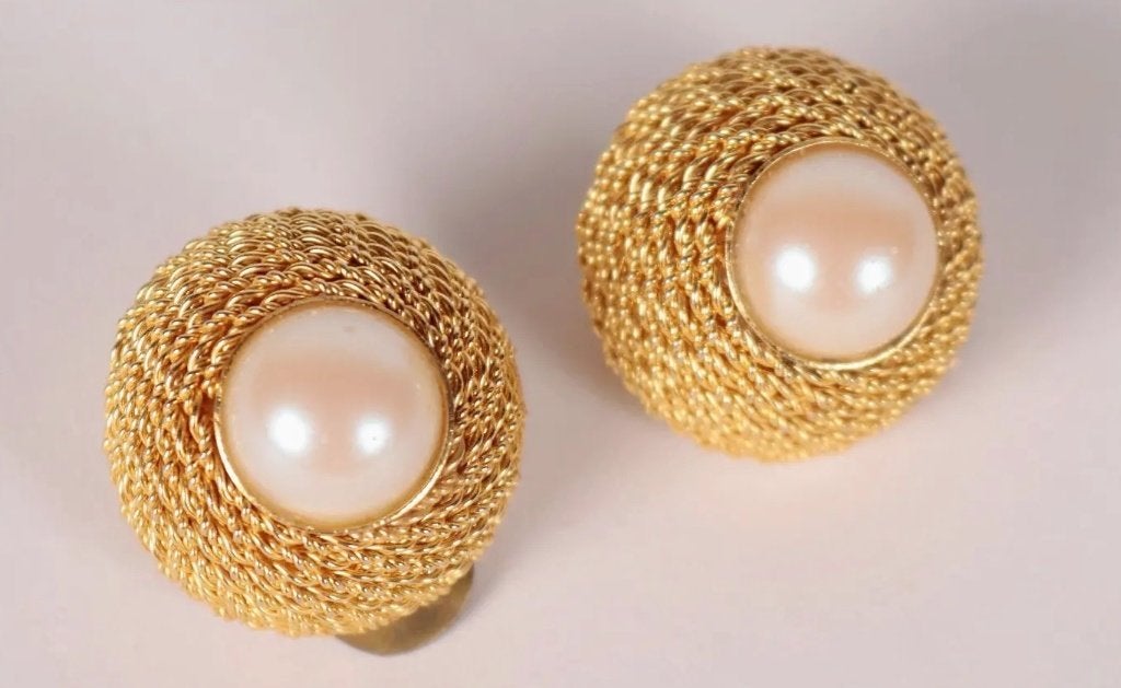 Vintage Chique Art Deco-stijl Toren Oorbellen clips verguld, Overige materialen, Verzenden, Zo goed als nieuw, Knopjes of Stekers