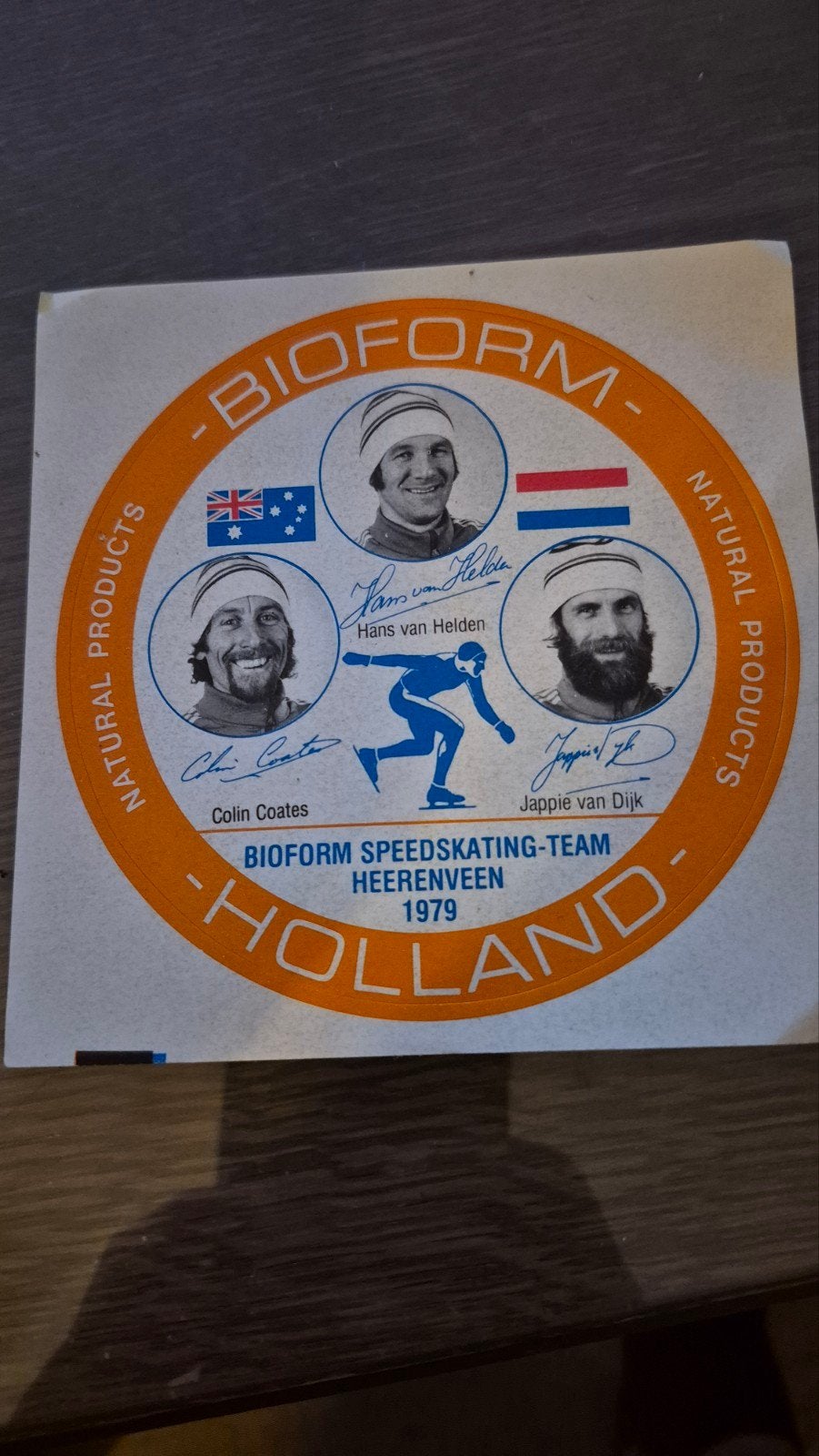 Vintage Bioform Schaatssticker - Heerenveen 1979, Verzamelen, Ophalen of Verzenden, Zo goed als nieuw, Sport