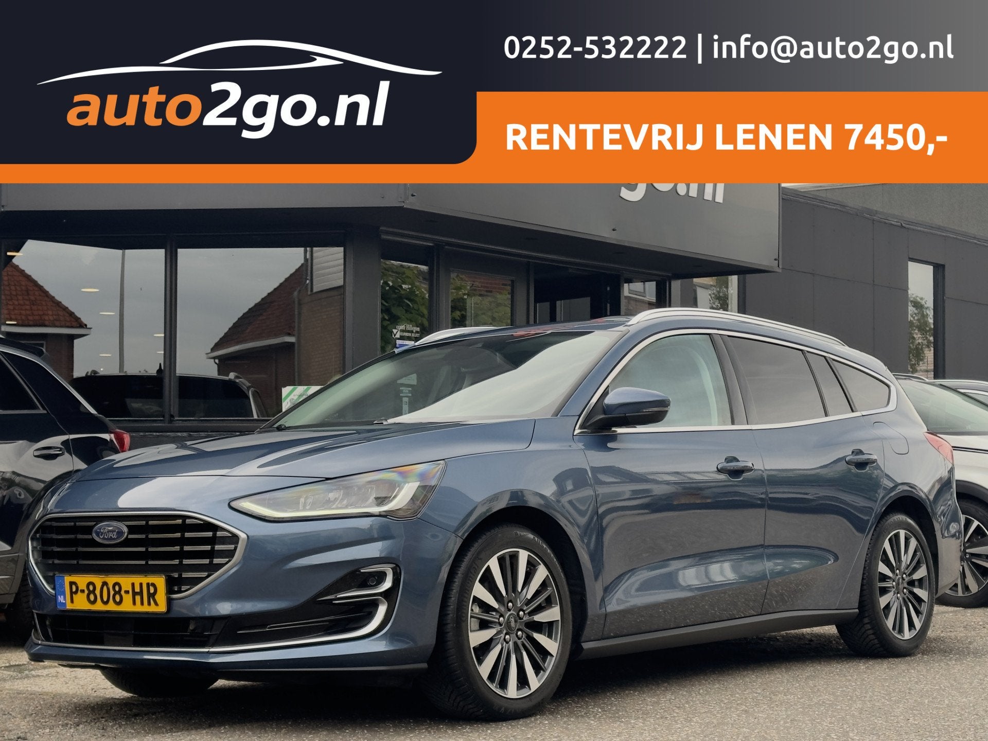 Ford Focus Wagon Vignale 1.0 AUT7 ECOBOOST HYBRID TITANIUM L, Auto's, Ford, Gebruikt, Blauw, 155 pk, 19 km/l