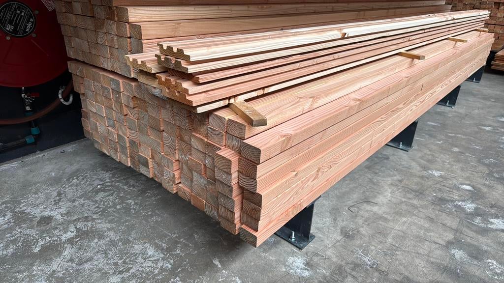 Geschaafd Douglas 45x70 mm, Tuin en Terras, Palen, Balken en Planken, Ophalen, Zo goed als nieuw, 250 cm of meer, Balken