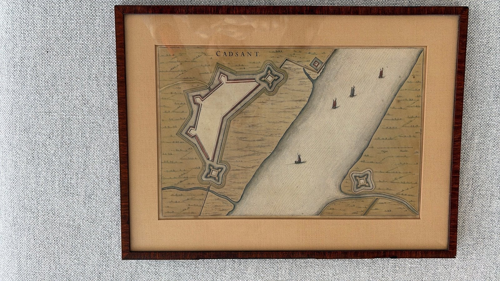 Antieke kaart van Retranchement, Handgekleurd, Cartografie, Gravure, 1600 - 1699