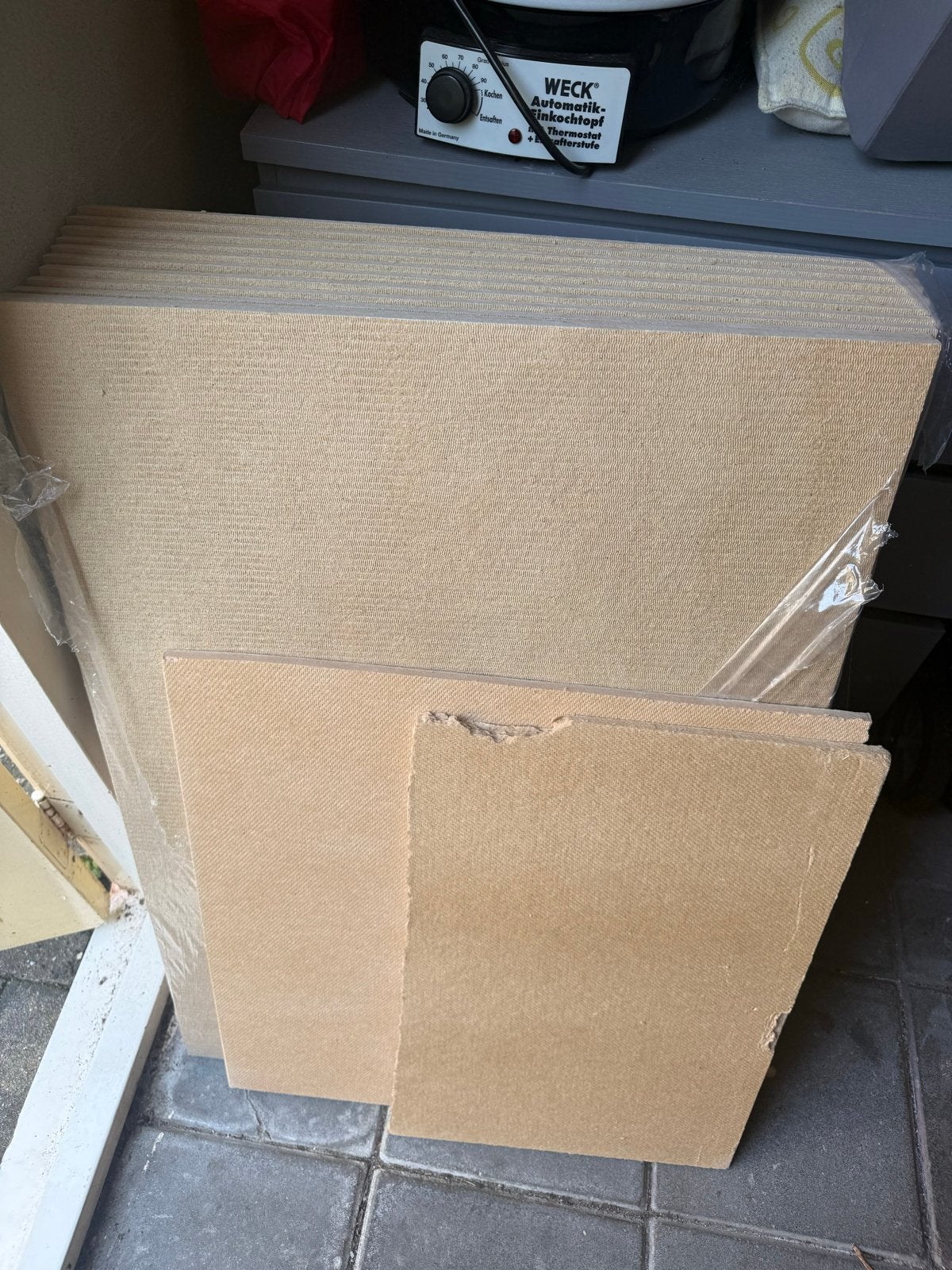 Ondervloer platen - 11 hele en 2 stukjes, Ophalen, Gebruikt, Bruin, 50 tot 100 cm