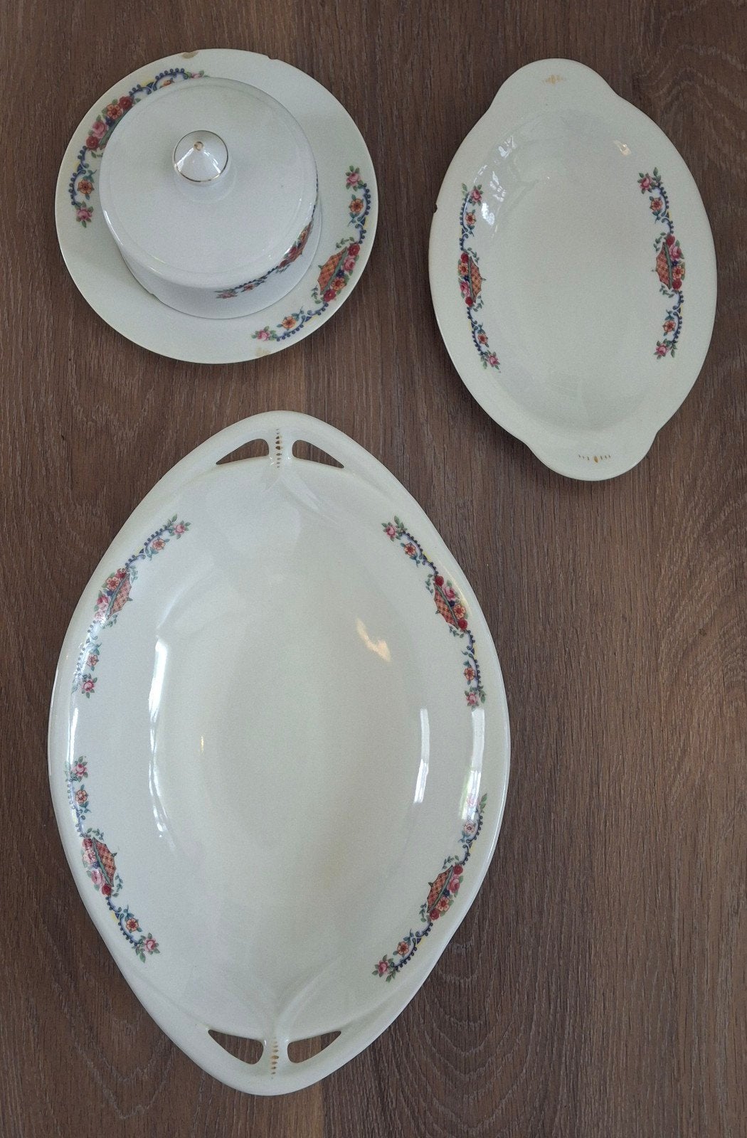 Vintage botervloot en serveerschalen J.S. Maier & Co, Ophalen of Verzenden