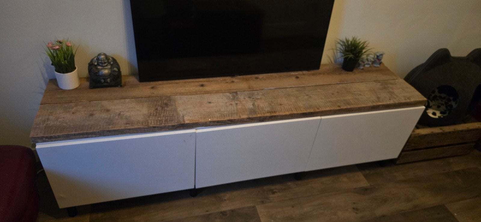 TV meubel robuust steigerhout blad – Industrieel & modern, Ophalen of Verzenden, 25 tot 50 cm, Minder dan 100 cm