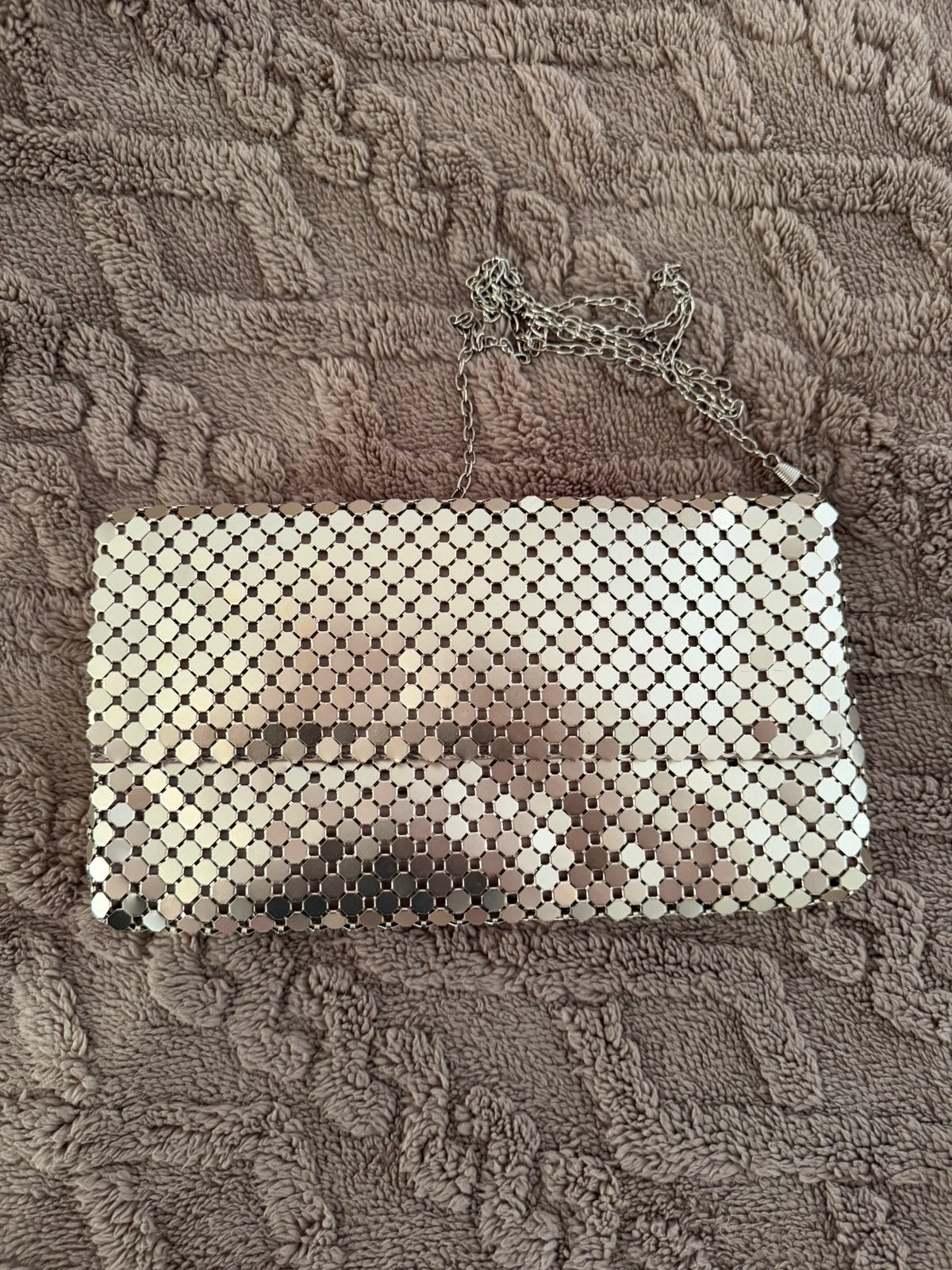 Elagant gold metallic mesh clutch bag Parfois, Ophalen of Verzenden, Zo goed als nieuw, Dame