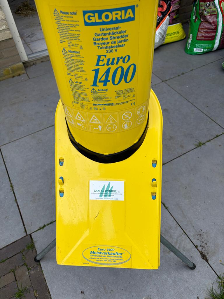 Gloria Euro 1400 Tuinhakselaar - Krachtige Versnipperaar, Tuin en Terras, Hakselaars, Ophalen, Gebruikt, Elektrisch
