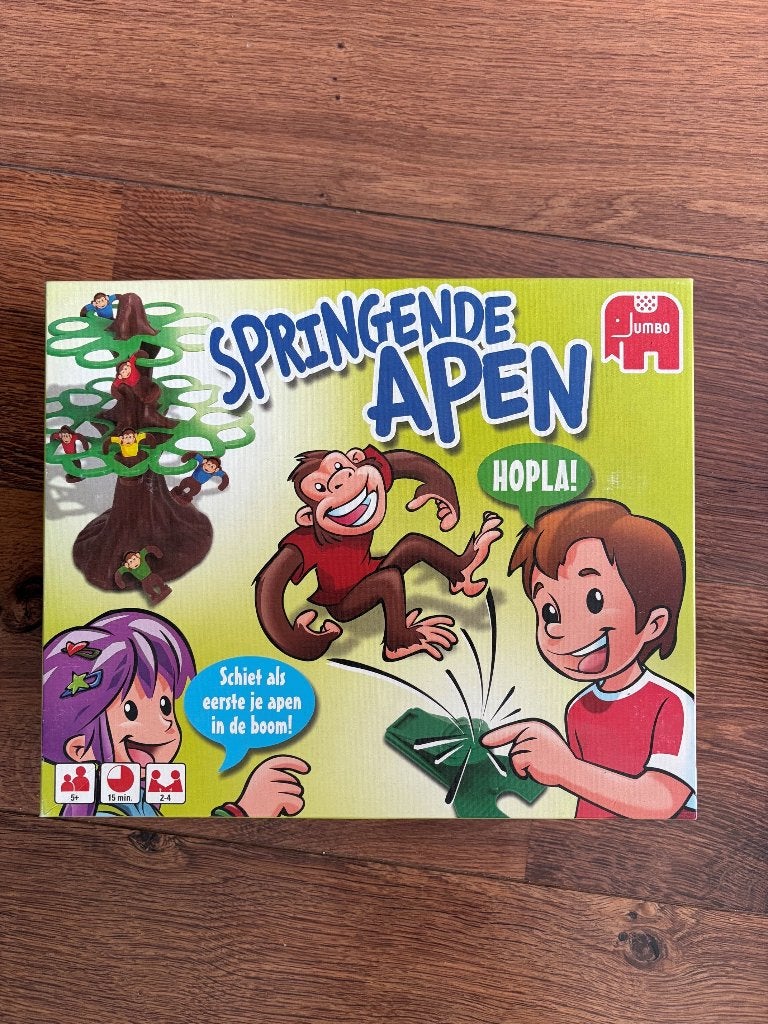 Spel Springende Apen, Drie of vier spelers, Ophalen, Zo goed als nieuw, Jumbo